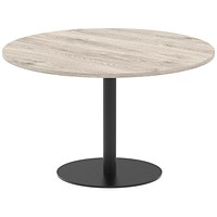 Italia Poseur Round Table, 1200mm Wide, 720mm High, Grey Oak