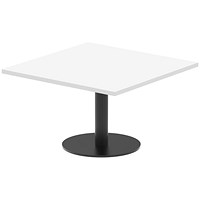 Italia Poseur Square Table, 800mm Wide, 475mm High, White