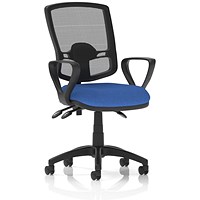 Eclipse Plus III Deluxe Mesh Back Operator Chair, Fixed Loop Arms, Blue