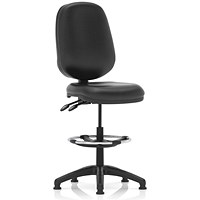 Eclipse II High Rise Operator Chair, Black Bonded Leather