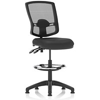 Eclipse II High Rise Deluxe Mesh Back Operator Chair, Black Bonded Leather