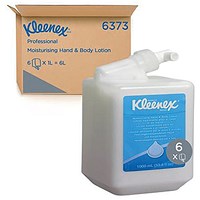 Kleenex Moisturising Hand and Body Lotion, 1 Litre, White, Pack of 6