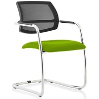 Swift Mesh Cantilever Visitor Chair, Myrrh Green