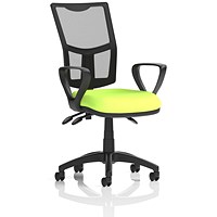 Eclipse Plus III Mesh Back Operator Chair, Fixed Loop Arms, Myrrh Green