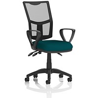 Eclipse Plus III Mesh Back Operator Chair, Fixed Loop Arms, Maringa Teal