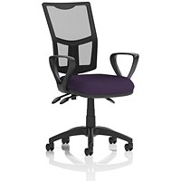 Eclipse Plus III Mesh Back Operator Chair, Fixed Loop Arms, Tansy Purple