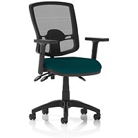 Eclipse Plus III Deluxe Mesh Back Operator Chair, Height Adjustable Arms, Maringa Teal