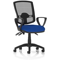 Eclipse Plus III Deluxe Mesh Back Operator Chair, Fixed Loop Arms, Stevia Blue