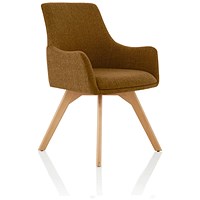 Carmen Bespoke Fabric Wooden Leg Chair, Copper