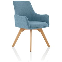 Carmen Bespoke Fabric Wooden Leg Chair, Quench