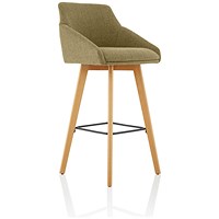 Carmen Bespoke Fabric Wooden Leg High Stool, Wire