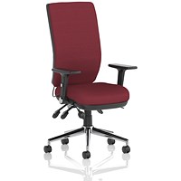 Chiro High Back Task Operators Chair, Ginseng Chilli , With Height Adjustable And Folding Arms