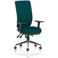 Chiro High Back Task Operators Chair, Maringa Teal , With Height Adjustable And Folding Arms