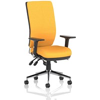 Chiro High Back Task Operators Chair, Senna Yellow , With Height Adjustable And Folding Arms