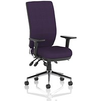 Chiro High Back Task Operators Chair, Tansy Purple , With Height Adjustable And Folding Arms