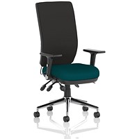 Chiro High Back Task Operators Chair, Seat Maringa Teal , With Height Adjustable And Folding Arms