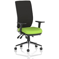 Chiro High Back Task Operators Chair, Seat Myrrh Green , With Height Adjustable And Folding Arms