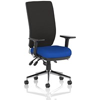 Chiro High Back Task Operators Chair, Stevia Blue , With Height Adjustable & Folding Arms