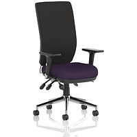 Chiro High Back Task Operators Chair, Seat Tansy Purple , With Height Adjustable And Folding Arms