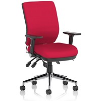 Chiro Medium Back Task Operators Chair, Bergamot Cherry, With Height Adjustable & Folding Arms