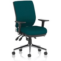 Chiro Medium Back Task Operators Chair, Maringa Teal , With Height Adjustable & Folding Arms