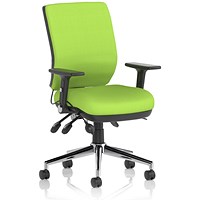 Chiro Medium Back Task Operators Chair, Myrrh Green , With Height Adjustable And Folding Arms