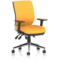 Chiro Medium Back Task Operators Chair, Senna Yellow, With Height Adjustable & Folding Arms