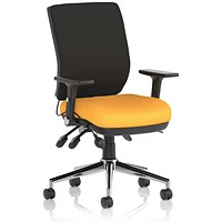 Chiro Medium Back Task Operators Chair, Senna Yellow , With Height Adjustable & Folding Arms