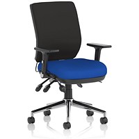 Chiro Medium Back Task Operators Chair, Stevia Blue , With Height Adjustable & Folding Arms