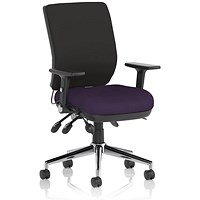 Chiro Medium Back Task Operators Chair, Tansy Purple, With Height Adjustable & Folding Arms