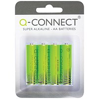 Q-Connect AA Alkaline Batteries, Pack of 4 Q-Connect AA Alkaline Batteries, Pack of 4