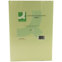 Q-Connect A4 Coloured Paper, Pastel Yellow, 80gsm, Ream (500 Sheets) Q-Connect A4 Coloured Paper, Pastel Yellow, 80gsm, Ream (500 Sheets)