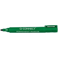 Q-Connect Permanent Marker Pen Bullet Tip Green (Pack of 10) Q-Connect Permanent Marker Pen Bullet Tip Green (Pack of 10)