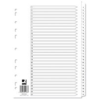 Q-Connect Reinforced Board Index Dividers, 1-31, Clear Tabs, A4, White, Pack of 10