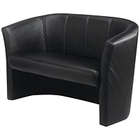 Avior 2 Seat Tub Vinyl Sofa, Black