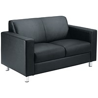 Avior Executive Reception Leather Faced Sofa, Black