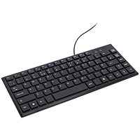 Q-Connect Ergonomic Compact Keyboard, Wired, Black