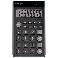 Q-Connect 8 Digit Pocket Calculator, Black