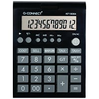 Q-Connect 12 Digit Business Table Top Calculator, Medium, Black