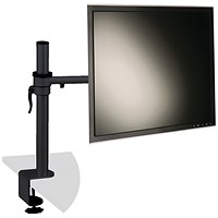 Q-Connect Deskclamped Single Monitor Arm, Adjustable Height, Black Q-Connect Deskclamped Single Monitor Arm, Adjustable Height, Black