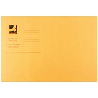 Q-Connect 180gsm, Square Cut Folder, Light-Weight, Foolscap, Orange, Pack of 100