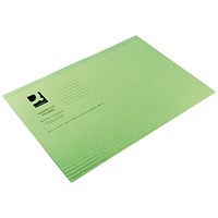 Q-Connect Square Cut Folders, 180gsm, Foolscap, Green, Pack of 100