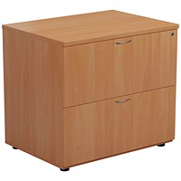 Jemini 2 Drawer Desk Side Filing Cabinet, 800x600x730mm, Beech