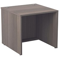 Jemini Reception Modular Straight Desk Unit, 800x800x740mm, Grey Oak