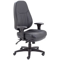 Avior Lucania High Back Leather Task Chair, Black