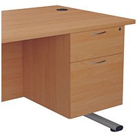 Jemini 2 Drawer Fixed Pedestal, 675mm Deep, Beech