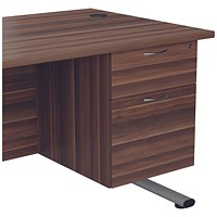 Jemini 2 Drawer Fixed Pedestal, 675mm Deep, Walnut