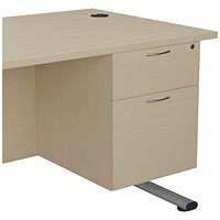 Jemini 2 Drawer Fixed Pedestal, 675mm Deep, Maple