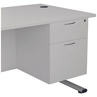 Jemini 2 Drawer Fixed Pedestal, 675mm Deep, White