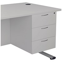 Jemini 3 Drawer Fixed Pedestal, 655mm Deep, White